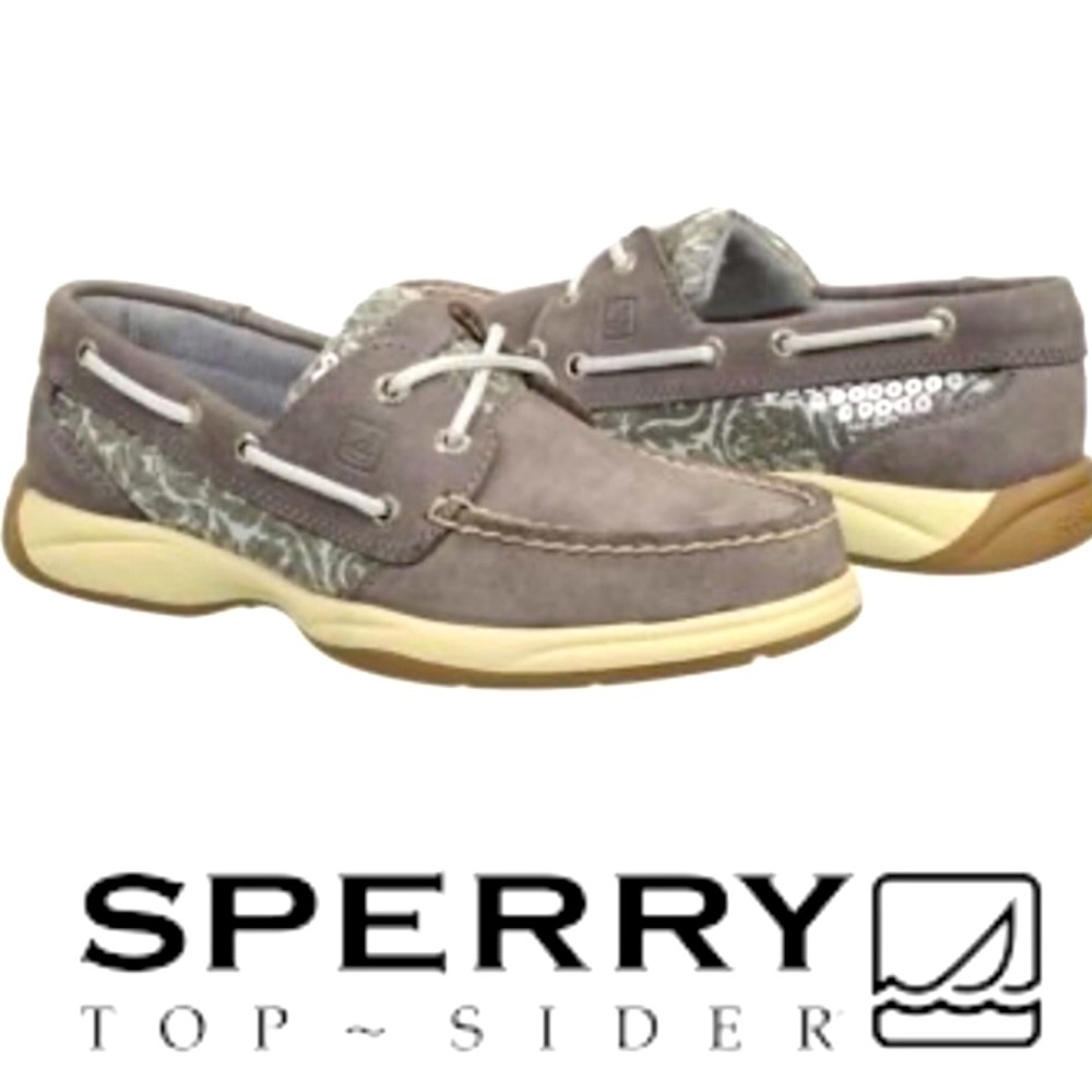 Sperry Grey Sequin Leather Boat shoes